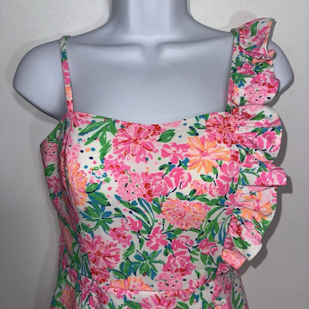 Lilly Pulitzer Maetha Romper Faux Skirt That’s What I Herd Floral Women 00 EUC - Picture 3 of 12